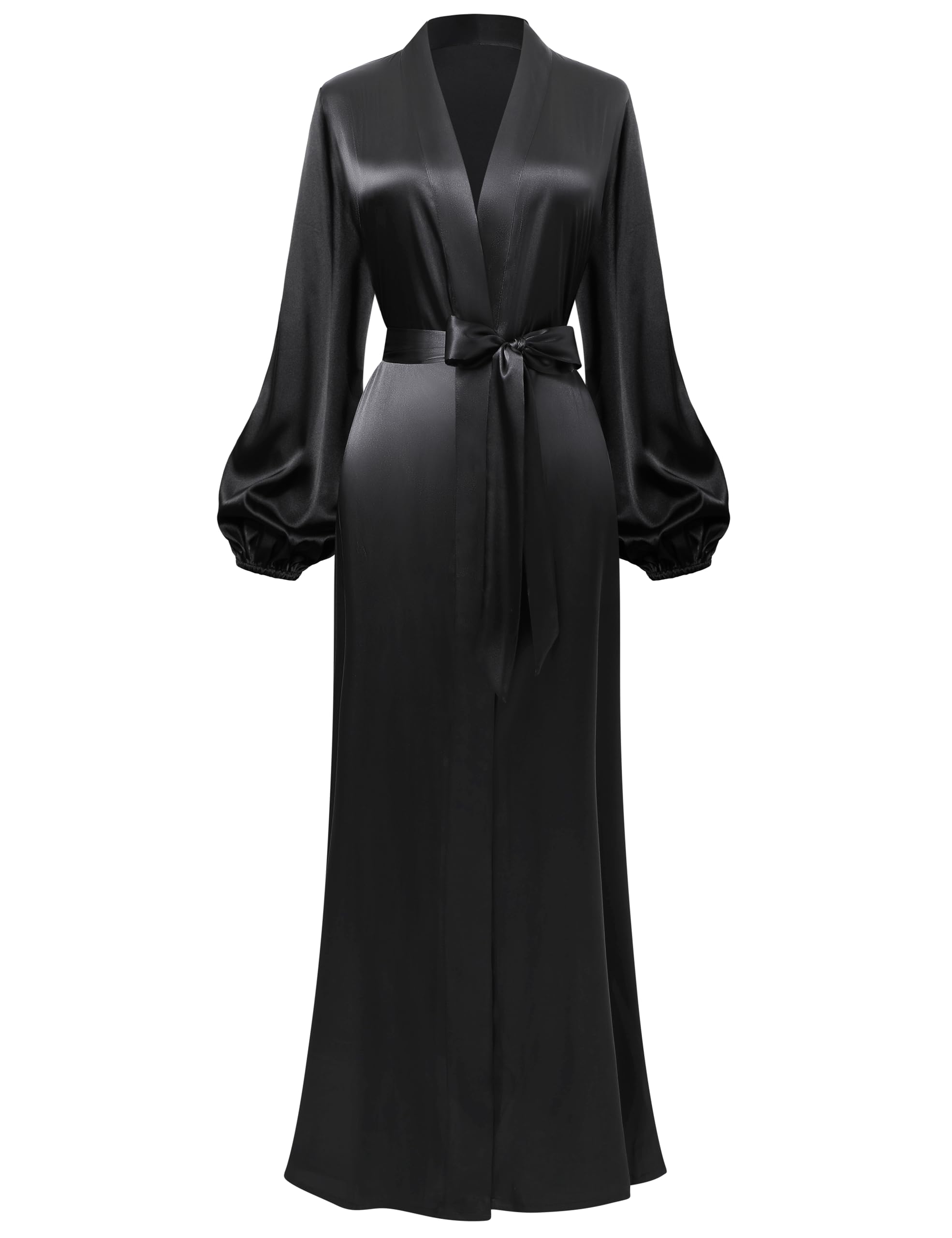 PRODESIGN Satin Kimono Robe Long Silky Kimono Bathrobe Sleepwear Wedding Bridesmaid Robe