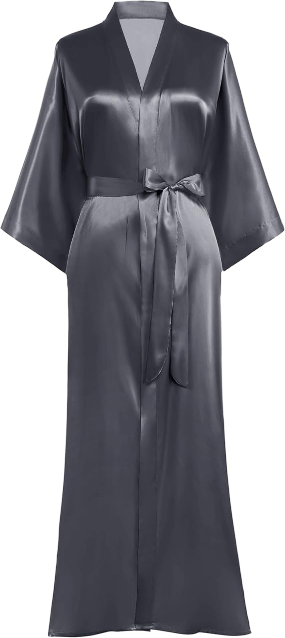 Just Slips n Sleeps- Premium Silk & Solid Colors Unisex Kimono Sleeve Robe.