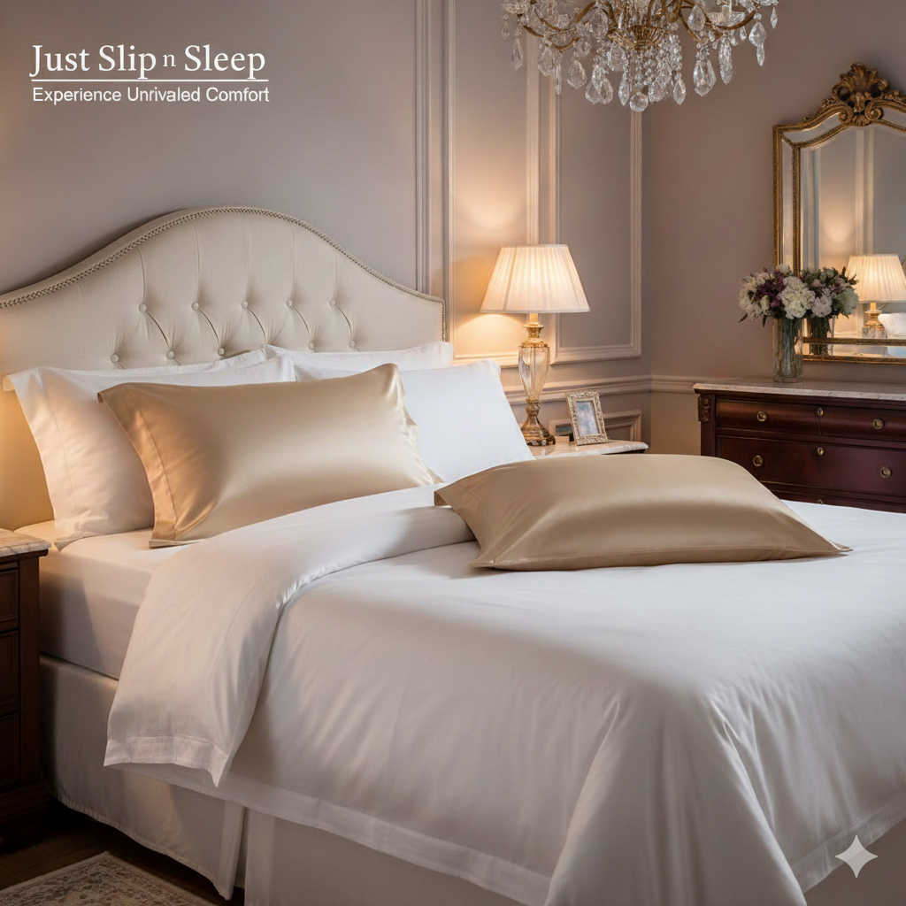 Just Slip n Sleep- Satin Polyester Pillowcase -Overfold