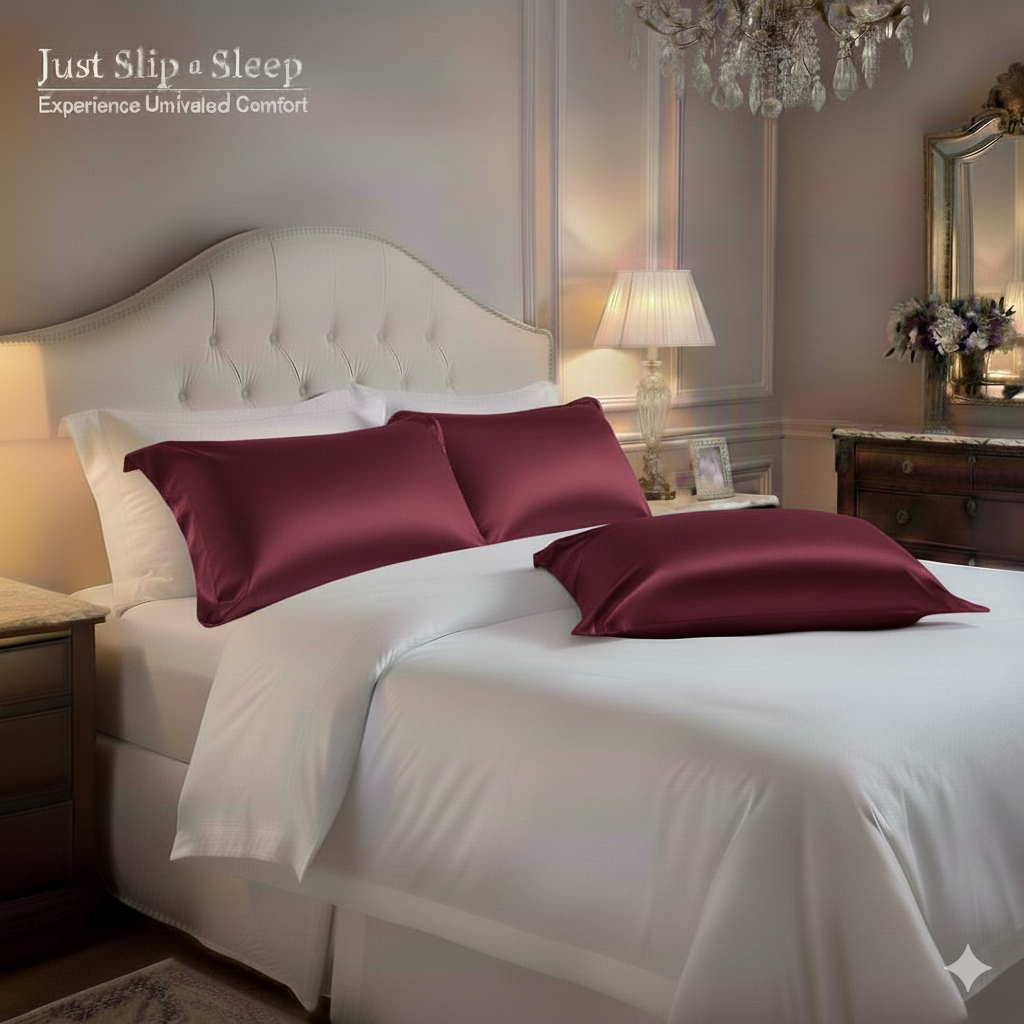 Just Slip n Sleep- Satin Polyester Pillowcase -Overfold